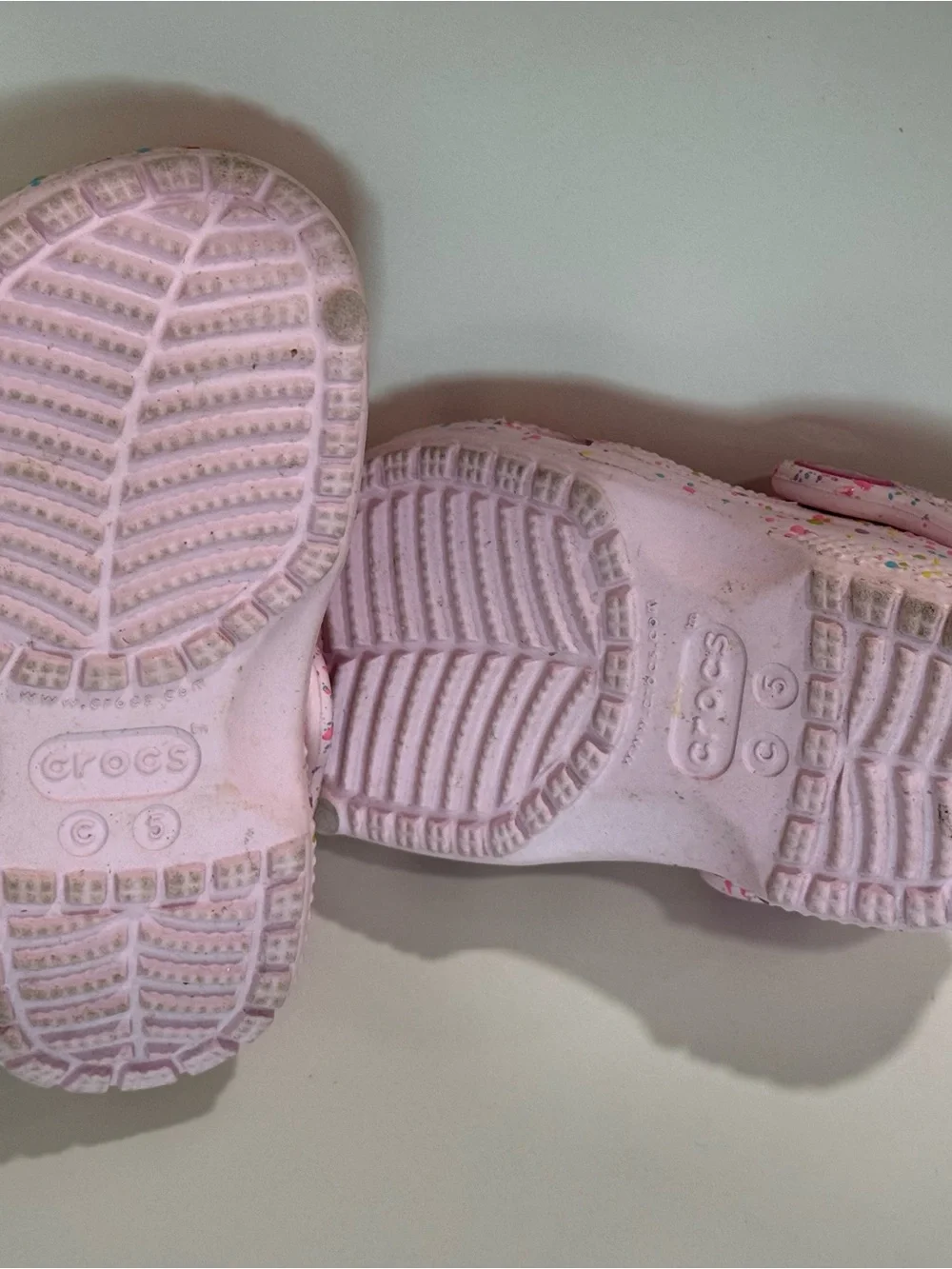 Kids Pink Confetti Crocs Shoes